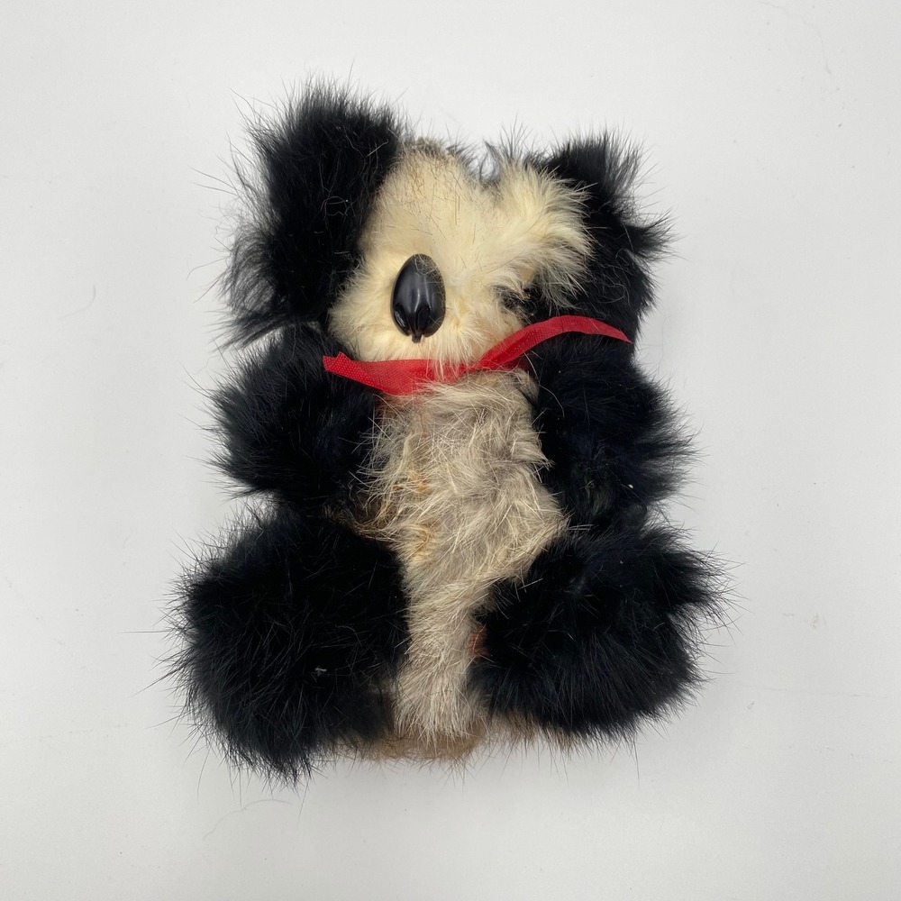 Vintage Fur Koala Bear Plush Toy Stuffed Animal Made in Korea 7" Flaws
